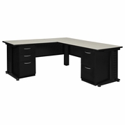 66 X 78 IN. L SHAPED DESK WITH DOUBLE PEDESTAL DRAWER UNIT- MAPLE <FONT COLOR=GREEN>-FREE SHIPPING-</FONT> 66 X 78 IN. L SHAPED DESK WITH DOUBLE PEDESTAL DRAWER UNIT- MAPLE <FONT COLOR=GREEN>-FREE SHIPPING-</FONT>