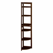 67 IN 6 SHELF HIGH FOLDING, NO TOOLS ASSEMBLY, WOOD BOOKCASE- MOCHA WALNUT <FONT COLOR=GREEN>-FREE SHIPPING-</FONT>