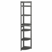67 IN. HIGH CORNER FOLDING BOOKCASE- GREY <FONT COLOR=GREEN>-FREE SHIPPING-</FONT>