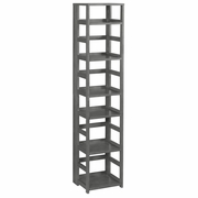 67 IN. HIGH SQUARE FOLDING BOOKCASE- GREY <FONT COLOR=GREEN>-FREE SHIPPING-</FONT>