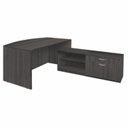 71 IN. HI-LOW BOW FRONT L DESK SHELL- ASH GREY <FONT COLOR=GREEN>-FREE SHIPPING-</FONT> 71 IN. HI-LOW BOW FRONT L DESK SHELL- ASH GREY <FONT COLOR=GREEN>-FREE SHIPPING-</FONT>