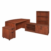 71 IN. HI-LOW BOW FRONT L DESK WITH OPEN HUTCH AND SINGLE MOBILE PEDESTAL- CHERRY <FONT COLOR=GREEN>-FREE SHIPPING-</FONT> 71 IN. HI-LOW BOW FRONT L DESK WITH OPEN HUTCH AND SINGLE MOBILE PEDESTAL- CHERRY <FONT COLOR=GREEN>-FREE SHIPPING-</FONT>