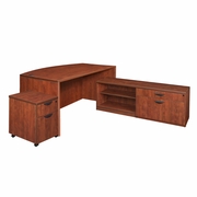 71 IN. HI-LOW BOW FRONT L DESK WITH SINGLE MOBILE PEDESTAL- CHERRY <FONT COLOR=GREEN>-FREE SHIPPING-</FONT> 71 IN. HI-LOW BOW FRONT L DESK WITH SINGLE MOBILE PEDESTAL- CHERRY <FONT COLOR=GREEN>-FREE SHIPPING-</FONT>