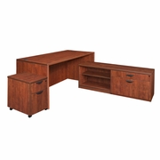71 IN. HI-LOW L DESK WITH SINGLE MOBILE PEDESTAL- CHERRY <FONT COLOR=GREEN>-FREE SHIPPING-</FONT> 71 IN. HI-LOW L DESK WITH SINGLE MOBILE PEDESTAL- CHERRY <FONT COLOR=GREEN>-FREE SHIPPING-</FONT>