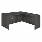 71 X 59 IN. L DESK WITH SINGLE PEDESTAL DRAWER UNIT- ASH GREY <FONT COLOR=GREEN>-FREE SHIPPING-</FONT> 71 X 59 IN. L DESK WITH SINGLE PEDESTAL DRAWER UNIT- ASH GREY <FONT COLOR=GREEN>-FREE SHIPPING-</FONT>