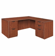 71 X 70 IN. L DESK WITH DOUBLE FULL PEDESTAL DRAWER UNIT- CHERRY <FONT COLOR=GREEN>-FREE SHIPPING-</FONT> 71 X 70 IN. L DESK WITH DOUBLE FULL PEDESTAL DRAWER UNIT- CHERRY <FONT COLOR=GREEN>-FREE SHIPPING-</FONT>