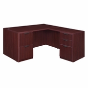 71 X 70 IN. L DESK WITH DOUBLE FULL PEDESTAL DRAWER UNIT- MAHOGANY <FONT COLOR=GREEN>-FREE SHIPPING-</FONT> 71 X 70 IN. L DESK WITH DOUBLE FULL PEDESTAL DRAWER UNIT- MAHOGANY <FONT COLOR=GREEN>-FREE SHIPPING-</FONT>