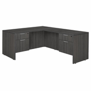 71 X 82 IN. L DESK WITH DOUBLE PEDESTAL DRAWER UNIT- ASH GREY <FONT COLOR=GREEN>-FREE SHIPPING-</FONT> 71 X 82 IN. L DESK WITH DOUBLE PEDESTAL DRAWER UNIT- ASH GREY <FONT COLOR=GREEN>-FREE SHIPPING-</FONT>