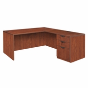 71 X 82 IN. L DESK WITH SINGLE FULL PEDESTAL DRAWER UNIT- CHERRY <FONT COLOR=GREEN>-FREE SHIPPING-</FONT> 71 X 82 IN. L DESK WITH SINGLE FULL PEDESTAL DRAWER UNIT- CHERRY <FONT COLOR=GREEN>-FREE SHIPPING-</FONT>