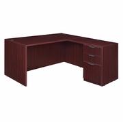 71 X 82 IN. L DESK WITH SINGLE FULL PEDESTAL DRAWER UNIT- MAHOGANY <FONT COLOR=GREEN>-FREE SHIPPING-</FONT> 71 X 82 IN. L DESK WITH SINGLE FULL PEDESTAL DRAWER UNIT- MAHOGANY <FONT COLOR=GREEN>-FREE SHIPPING-</FONT>