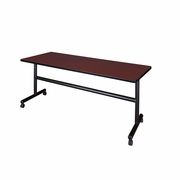 72" X 24" FLIP TOP MOBILE TRAINING TABLE- MAHOGANY. <font color=green>-FREE SHIPPING-</font>