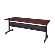 72" X 24" FLIP TOP MOBILE TRAINING TABLE WITH MODESTY- MAHOGANY. <font color=green>-FREE SHIPPING-</font>