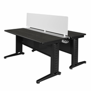 72 X 24 IN. 2 PERSON BENCH WORKSTATION WITH PRIVACY PANEL- ASH GREY <FONT COLOR=GREEN>-FREE SHIPPING-</FONT>