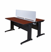 72 X 24 IN. 2 PERSON BENCH WORKSTATION WITH PRIVACY PANEL- CHERRY <FONT COLOR=GREEN>-FREE SHIPPING-</FONT>