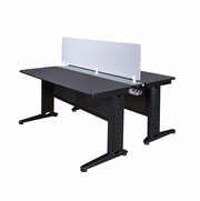 72 X 24 IN. 2 PERSON BENCH WORKSTATION WITH PRIVACY PANEL- GREY <FONT COLOR=GREEN>-FREE SHIPPING-</FONT>