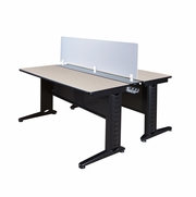 72 X 24 IN. 2 PERSON BENCH WORKSTATION WITH PRIVACY PANEL- MAPLE <FONT COLOR=GREEN>-FREE SHIPPING-</FONT>