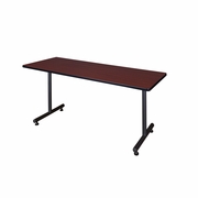 72 X 24 IN. STEEL T-BASE TRAINING SEMINAR TABLE- MAHOGANY <FONT COLOR=GREEN>-FREE SHIPPING-</FONT>