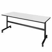 72" X 30" FLIP TOP MOBILE TRAINING TABLE- WHITE. <font color=green>-FREE SHIPPING-</font>