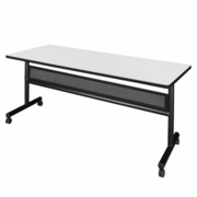 72" X 30" FLIP TOP MOBILE TRAINING TABLE WITH MODESTY- WHITE. <font color=green>-FREE SHIPPING-</font>