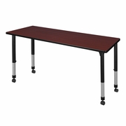 72 X 30 IN. HEIGHT ADJUSTABLE MOBILE CLASSROOM ACTIVITY TABLE- MAHOGANY <FONT COLOR=GREEN>-FREE SHIPPING-</FONT>