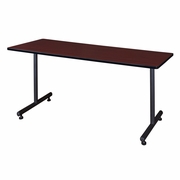 72 X 30 IN. STEEL T-BASE TRAINING SEMINAR TABLE- MAHOGANY <FONT COLOR=GREEN>-FREE SHIPPING-</FONT>