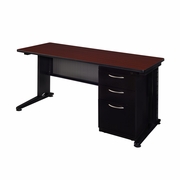 72 X 30 TEACHERS DESK WITH SINGLE PEDESTAL DRAWER UNIT- MAHOGANY <FONT COLOR=GREEN>-FREE SHIPPING-</FONT>