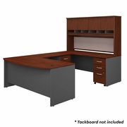 72W BOW FRONT U SHAPED DESK WITH HUTCH AND STORAGE IN HANSEN CHERRY <FONT COLOR=GREEN>-FREE SHIPPING-</FONT> 72W BOW FRONT U SHAPED DESK WITH HUTCH AND STORAGE IN HANSEN CHERRY <FONT COLOR=GREEN>-FREE SHIPPING-</FONT>