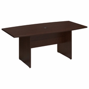 72W X 36D BOAT SHAPED CONFERENCE TABLE WITH WOOD BASE.  <FONT COLOR=GREEN>-FREE SHIPPING-</FONT>