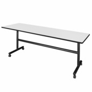84" X 24" FLIP TOP MOBILE TRAINING TABLE- WHITE. <font color=green>-FREE SHIPPING-</font>