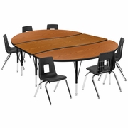 86" OVAL WAVE FLEXIBLE LAMINATE ACTIVITY TABLE SET WITH 14" STUDENT STACK CHAIRS, OAK/BLACK <font color=green>FREE SHIPPING!</font> 86" OVAL WAVE FLEXIBLE LAMINATE ACTIVITY TABLE SET WITH 14" STUDENT STACK CHAIRS, OAK/BLACK <font color=green>FREE SHIPPING!</font>