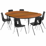 86" OVAL WAVE FLEXIBLE LAMINATE ACTIVITY TABLE SET WITH 18" STUDENT STACK CHAIRS, OAK/BLACK <font color=green>FREE SHIPPING!</font> 86" OVAL WAVE FLEXIBLE LAMINATE ACTIVITY TABLE SET WITH 18" STUDENT STACK CHAIRS, OAK/BLACK <font color=green>FREE SHIPPING!</font>