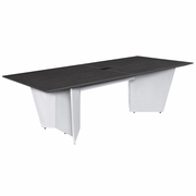 96" CONFERENCE TABLE WITH POWER DATA GROMMET- ASH GREY/ WHITE <FONT COLOR=GREEN>-FREE SHIPPING-</FONT>