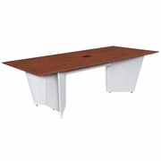 96" CONFERENCE TABLE WITH POWER DATA GROMMET- CHERRY/ WHITE <FONT COLOR=GREEN>-FREE SHIPPING-</FONT>