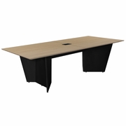 96" CONFERENCE TABLE WITH POWER DATA GROMMET- NOBLE OAK/ BLACK <FONT COLOR=GREEN>-FREE SHIPPING-</FONT>