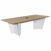 96" CONFERENCE TABLE WITH POWER DATA GROMMET- NOBLE OAK/ WHITE <FONT COLOR=GREEN>-FREE SHIPPING-</FONT>