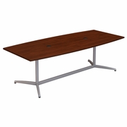 96W X 42D BOAT SHAPED CONFERENCE TABLE WITH METAL BASE.  <FONT COLOR=GREEN>-FREE SHIPPING-</FONT>
