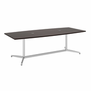 96W X 42D BOAT SHAPED CONFERENCE TABLE WITH METAL BASE.  <FONT COLOR=GREEN>-FREE SHIPPING-</FONT>