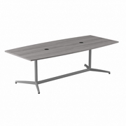 96W X 42D BOAT SHAPED CONFERENCE TABLE WITH METAL BASE: PLATINUM GRAY <FONT COLOR=GREEN>-FREE SHIPPING-</FONT>