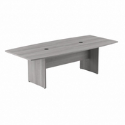 96W X 42D BOAT SHAPED CONFERENCE TABLE WITH WOOD BASE: PLATINUM GRAY <FONT COLOR=GREEN>-FREE SHIPPING-</FONT>