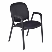 ACE GUEST STACKING CHAIR WITH ARMS- MIDNIGHT BLACK <FONT COLOR=GREEN>- FREE SHIPPING</FONT>