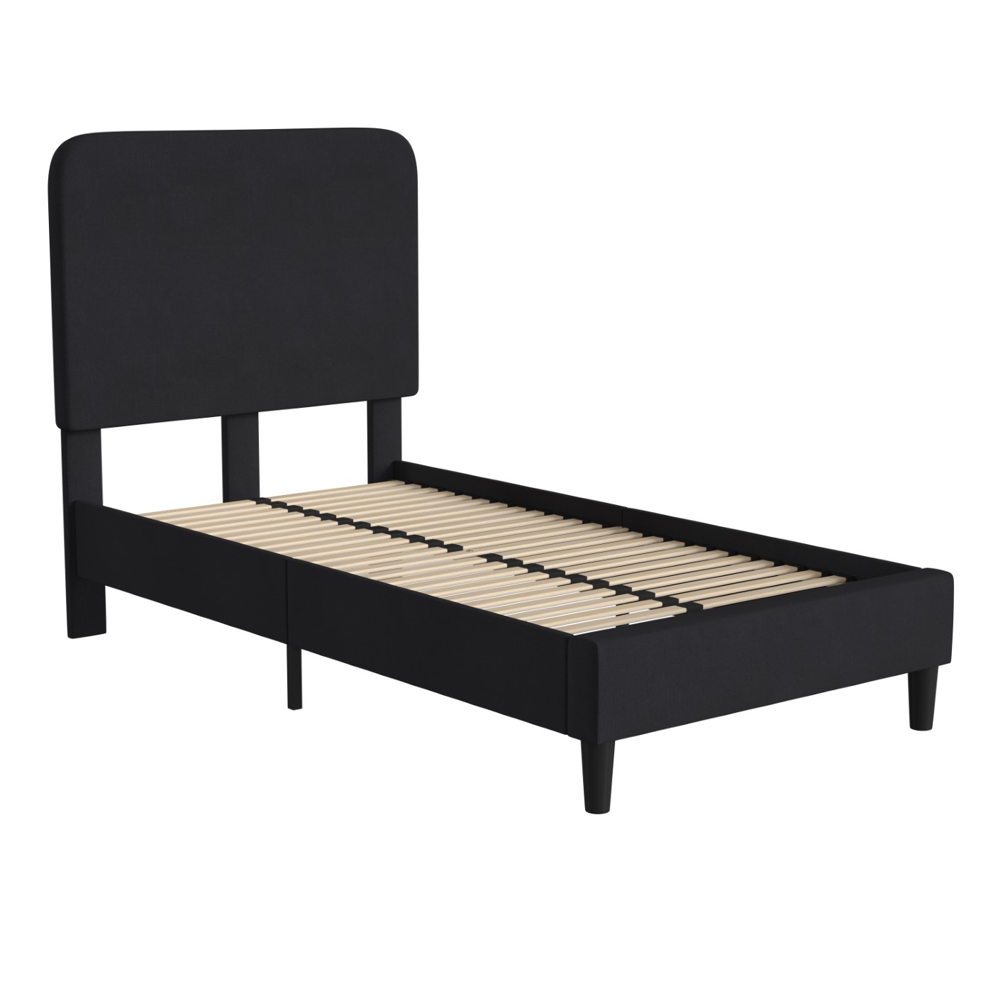 ADDISON CHARCOAL TWIN FABRIC UPHOLSTERED PLATFORM BED - HEADBOARD WITH ROUNDED EDGES - NO BOX SPRING OR FOUNDATION NEEDED <font color=green>FREE SHIPPING!</font> ADDISON CHARCOAL TWIN FABRIC UPHOLSTERED PLATFORM BED - HEADBOARD WITH ROUNDED EDGES - NO BOX SPRING OR FOUNDATION NEEDED <font color=green>FREE SHIPPING!</font>