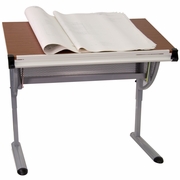 ADJUSTABLE DRAWING AND DRAFTING TABLE WITH PEWTER FRAME: <font color=green>FREE SHIPPING!</font>