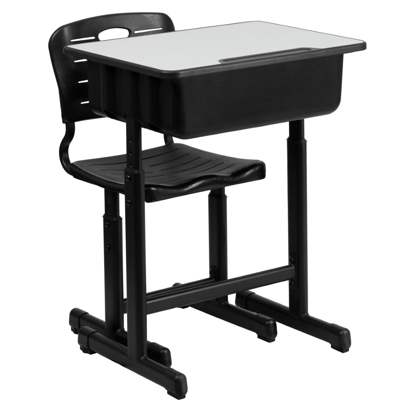 ADJUSTABLE HEIGHT STUDENT DESK AND CHAIR WITH BLACK PEDESTAL FRAME: <font color=green>FREE SHIPPING!</font> ADJUSTABLE HEIGHT STUDENT DESK AND CHAIR WITH BLACK PEDESTAL FRAME: <font color=green>FREE SHIPPING!</font>