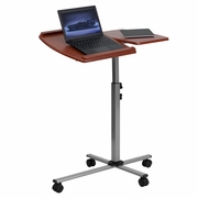 ANGLE AND HEIGHT ADJUSTABLE MOBILE LAPTOP COMPUTER TABLE WITH CHERRY TOP: <font color=green>FREE SHIPPING!</font>