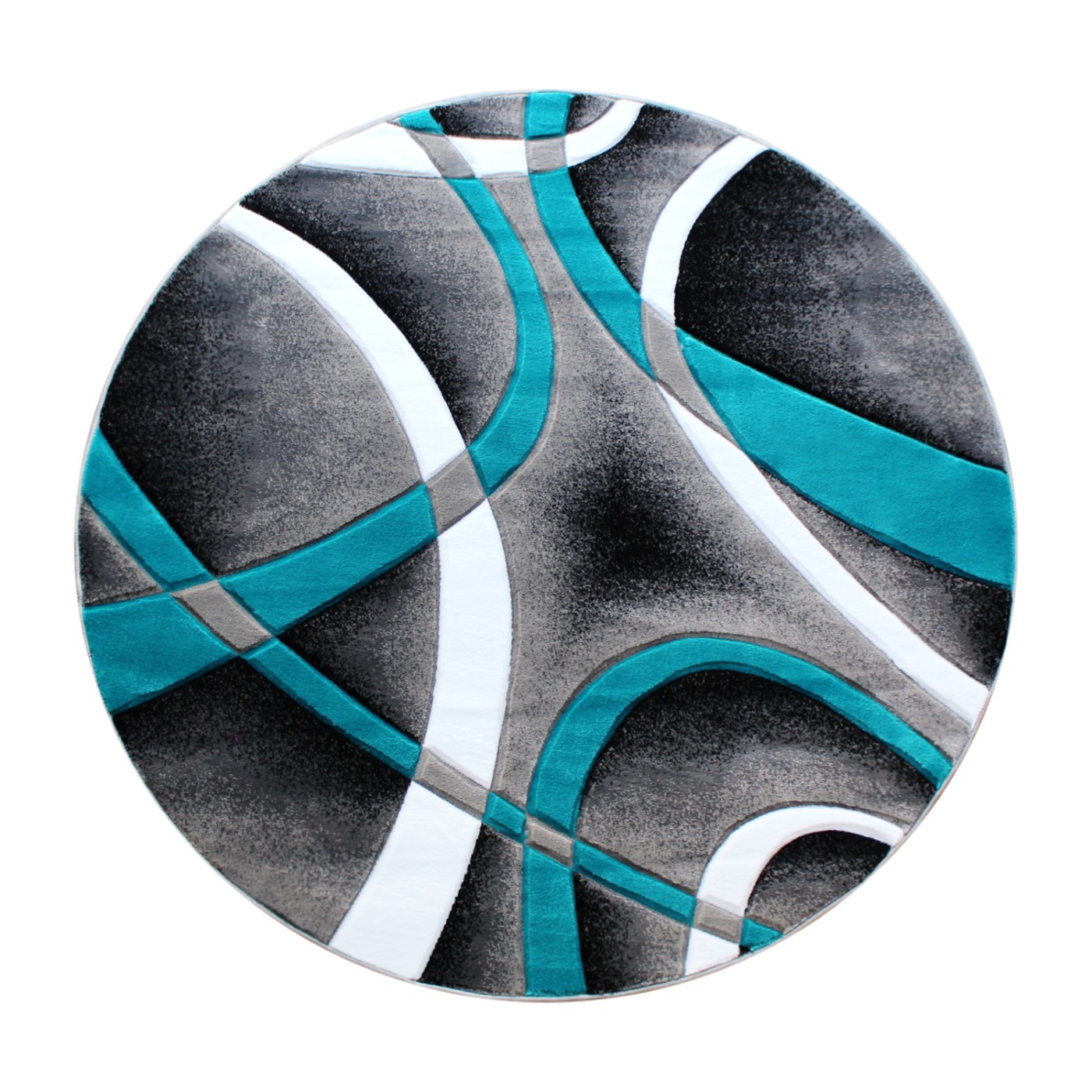ATLAN COLLECTION 5' X 5' TURQUOISE ROUND ABSTRACT AREA RUG - OLEFIN RUG WITH JUTE BACKING - ENTRYWAY, LIVING ROOM OR BEDROOM <font color=green>FREE SHIPPING!</font> ATLAN COLLECTION 5' X 5' TURQUOISE ROUND ABSTRACT AREA RUG - OLEFIN RUG WITH JUTE BACKING - ENTRYWAY, LIVING ROOM OR BEDROOM <font color=green>FREE SHIPPING!</font>