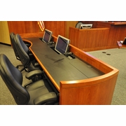 ATTORNEY TABLE DESKS. COURTROOM FURNITURE: