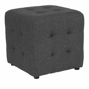 AVENDALE TUFTED UPHOLSTERED OTTOMAN POUF IN DARK GRAY FABRIC: <font color=green>FREE SHIPPING!</font>