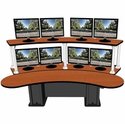 BANANA SPLIT DUAL TIER CONTROL ROOM CONSOLE. DIM: 70" x 47.5" VIDEO BELOW.<br>BAA COMPLIANT SEE BELOW.<br>REV4-2-25