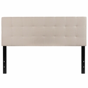 BEDFORD TUFTED UPHOLSTERED QUEEN SIZE HEADBOARD IN BEIGE FABRIC <font color=green>FREE SHIPPING!</font>
