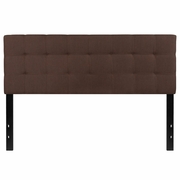 BEDFORD TUFTED UPHOLSTERED QUEEN SIZE HEADBOARD IN DARK BROWN FABRIC: <font color=green>FREE SHIPPING!</font>